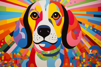 Thumbnail for Bold Colorful Beagle  Diamond Painting Kits