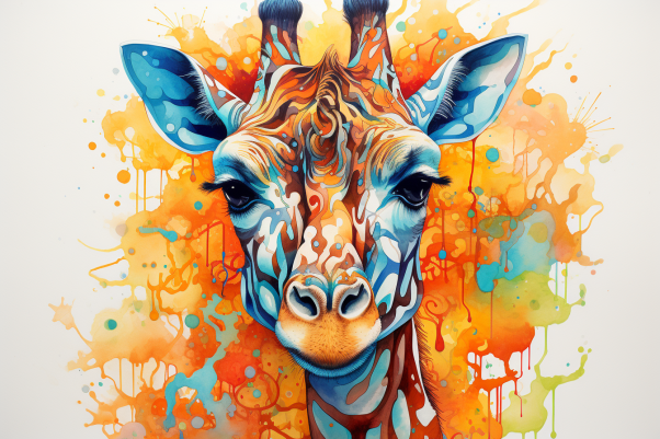 Artsy Watercolor Giraffe