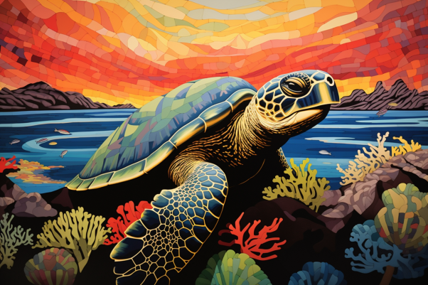 Sea Turtle Sea And Sky  Diamond Painting Kits