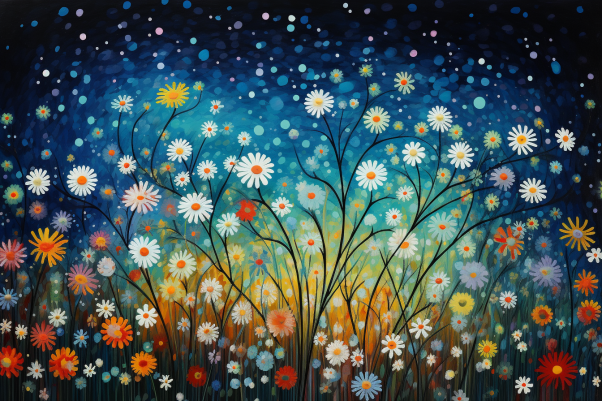 Evening Field Of Daisies   Diamond Painting Kits