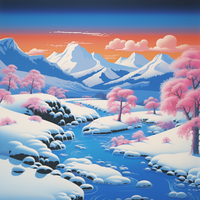 Thumbnail for Snow Scene Pink Trees