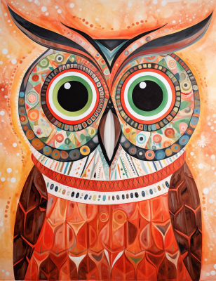 Blue Eye, Green Eye Owl Diamond Painting Kit