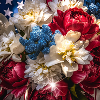 Thumbnail for Bouquet Of Red, White And Blue Flowers