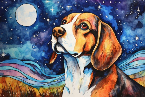 Starry Night Beagle  Diamond Painting Kits