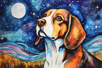 Thumbnail for Starry Night Beagle  Diamond Painting Kits