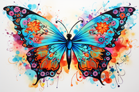 Thumbnail for Watercolor Butterfly And Flowers  Diamond Painting Kits
