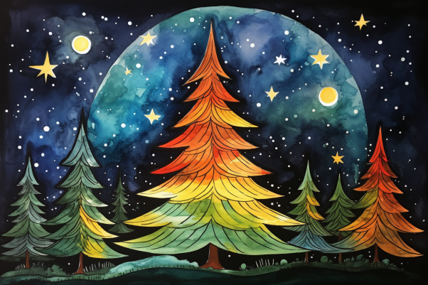 Dreamland Christmas Tree At Night