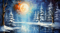 Thumbnail for Full Moon Over Frozen Pond