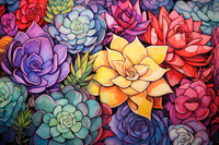 Thumbnail for Pretty Watercolor Succulent Collection