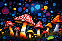 Thumbnail for Bright Starry Night And Mushrooms  Diamond Painting Kits