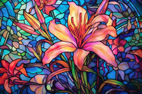 Thumbnail for Graceful Lily On Stained Glass