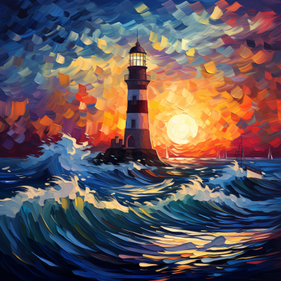Lighthouse In The Waves