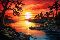 Thumbnail for Beautiful Sunset Reflecting On Water