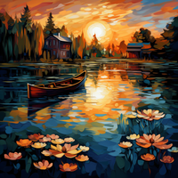Thumbnail for Pond With Gold Reflections