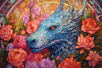 Thumbnail for Dreamy Dragon Among Blooming Flowers