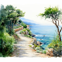 Thumbnail for Breathtaking Seaside Pathway   Diamond Painting Kits