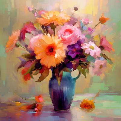 A Pretty Painting Of A Flower Bouquet