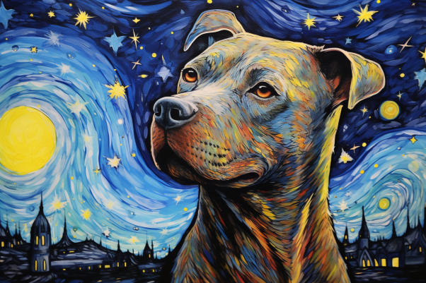 Starry Night Pit Bull