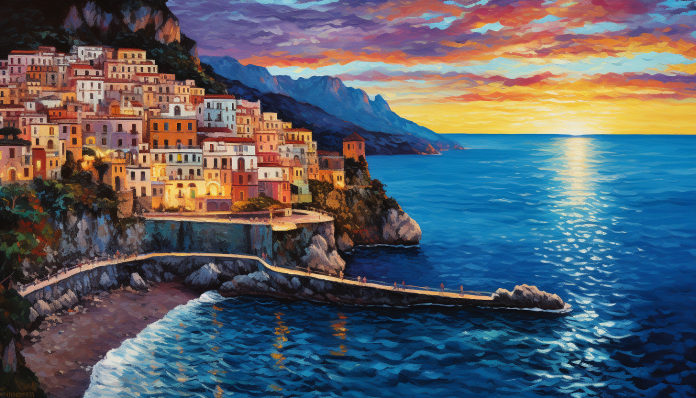 Amalfi Coast Sunset  Diamond Painting Kits