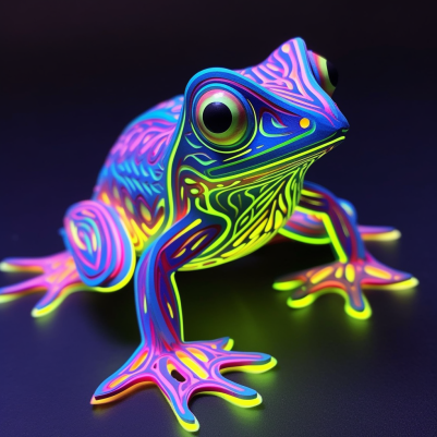 Glowing, Cute, Neon Frog