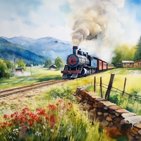 Thumbnail for Train On The Countryside  Diamond Painting Kits