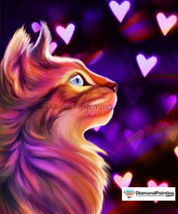 Thumbnail for Cat With Hearts Free Diamond Painting 