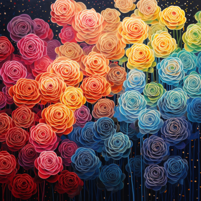 Rainbow Of Roses  Diamond Painting Kits