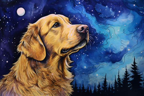 Sweet Stargazing Golden Retriever