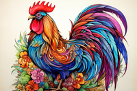 Thumbnail for Pretty Watercolor Rooster Art  Diamond Painting Kits