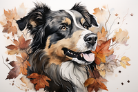 Thumbnail for Australian Shepherd In Leaves