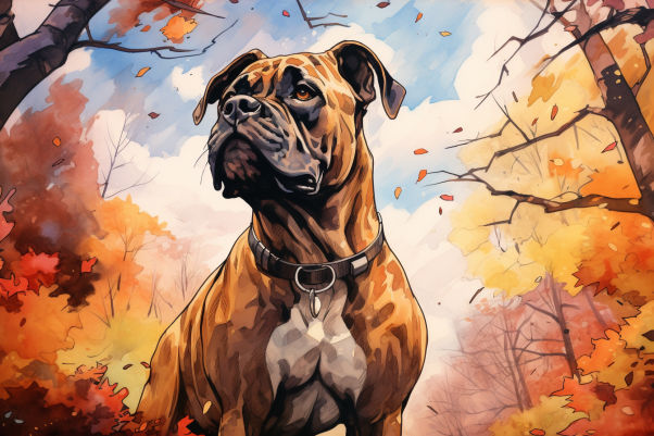 Boxer Dog On A Fall Day