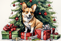 Thumbnail for Corgi And Christmas Tree