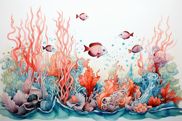 Simple Watercolor Sea Life