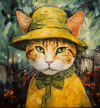 Thumbnail for Classy Cat In Green Bow