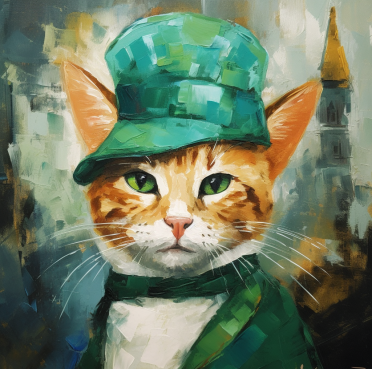 Classy Kitty In Green