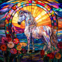 Thumbnail for Colorful Stained Glass, Dreamy Horse