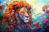 Thumbnail for Watercolor Lion  Diamond Painting Kits