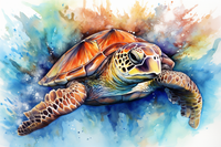 Thumbnail for Beautiful And Calm Sea Turtle