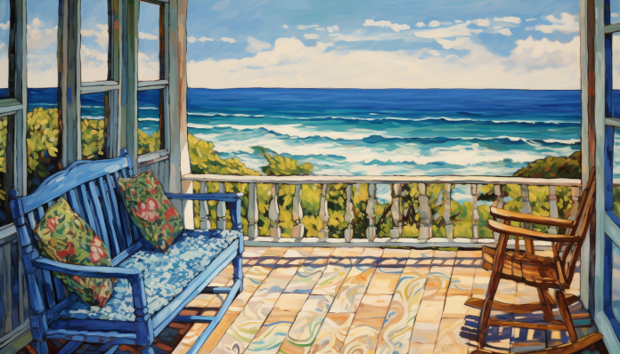 Comfy Porch By The Sea  Diamond Painting Kits