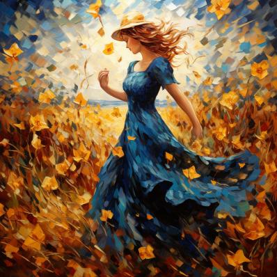 Girl Dancing In The Wind