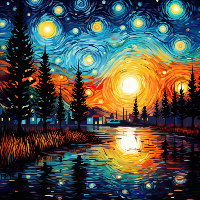 Magnificent Starry Night Sunset
