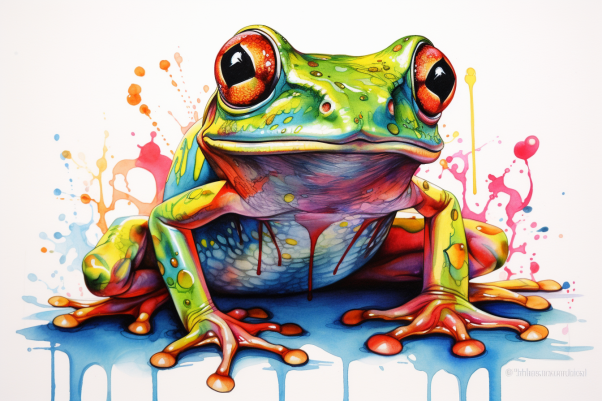 Happy Bright Colored Frog