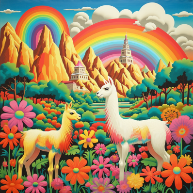Llama Rainbow Fantasy