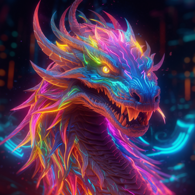 Glowing Neon Dragon