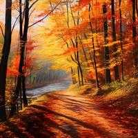 Thumbnail for Golden Afternoon Autumn Trail   Diamond Painting Kits