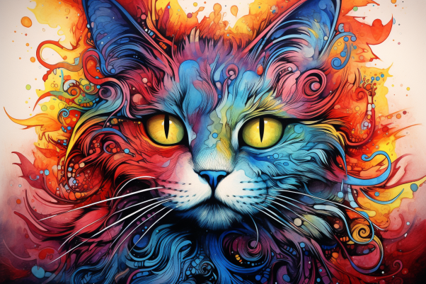 Mesmerizing Watercolor Kitty   Diamond Painting Kits