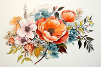 Thumbnail for Watercolor Blooming Flowers  Diamond Painting Kits