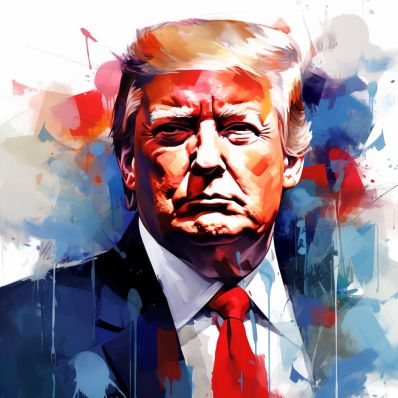 Donald Trump Abstract White Blue Red  Diamond Painting Kits