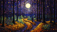 Thumbnail for Magical Moon And Forest  Diamond Painting Kits