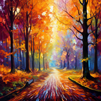 Thumbnail for Forest Shadows On Path Through Autumn Trees